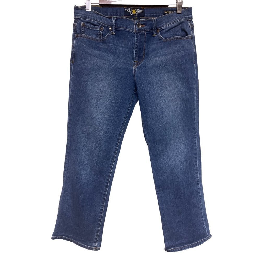Lucky Brand Sweet n Low Crop Denim Blue Jeans Women's Size 8
